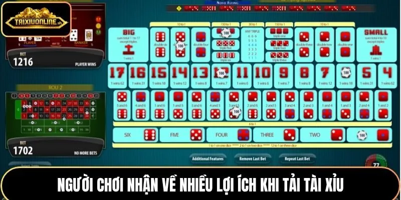 Người chơi nhận về nhiều lợi ích khi tải tài xỉu